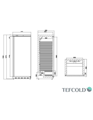 Expositor Refrigerado GN 2/1 600L Tefcold