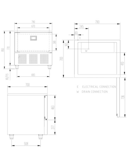 Abatidor de Temperatura 5 Bandejas GN 1/1 Edenox