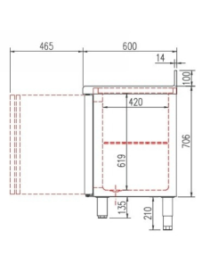 Bajo Mostrador Refrigerado 3 Puertas MRS-200 Coreco 2